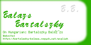 balazs bartalszky business card